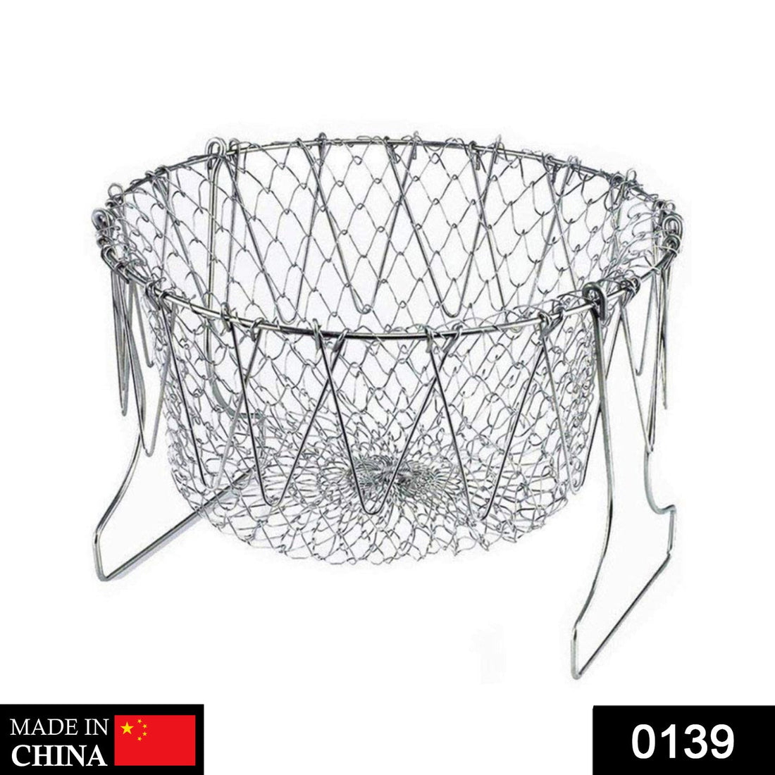 Foldable chef strainer basket
