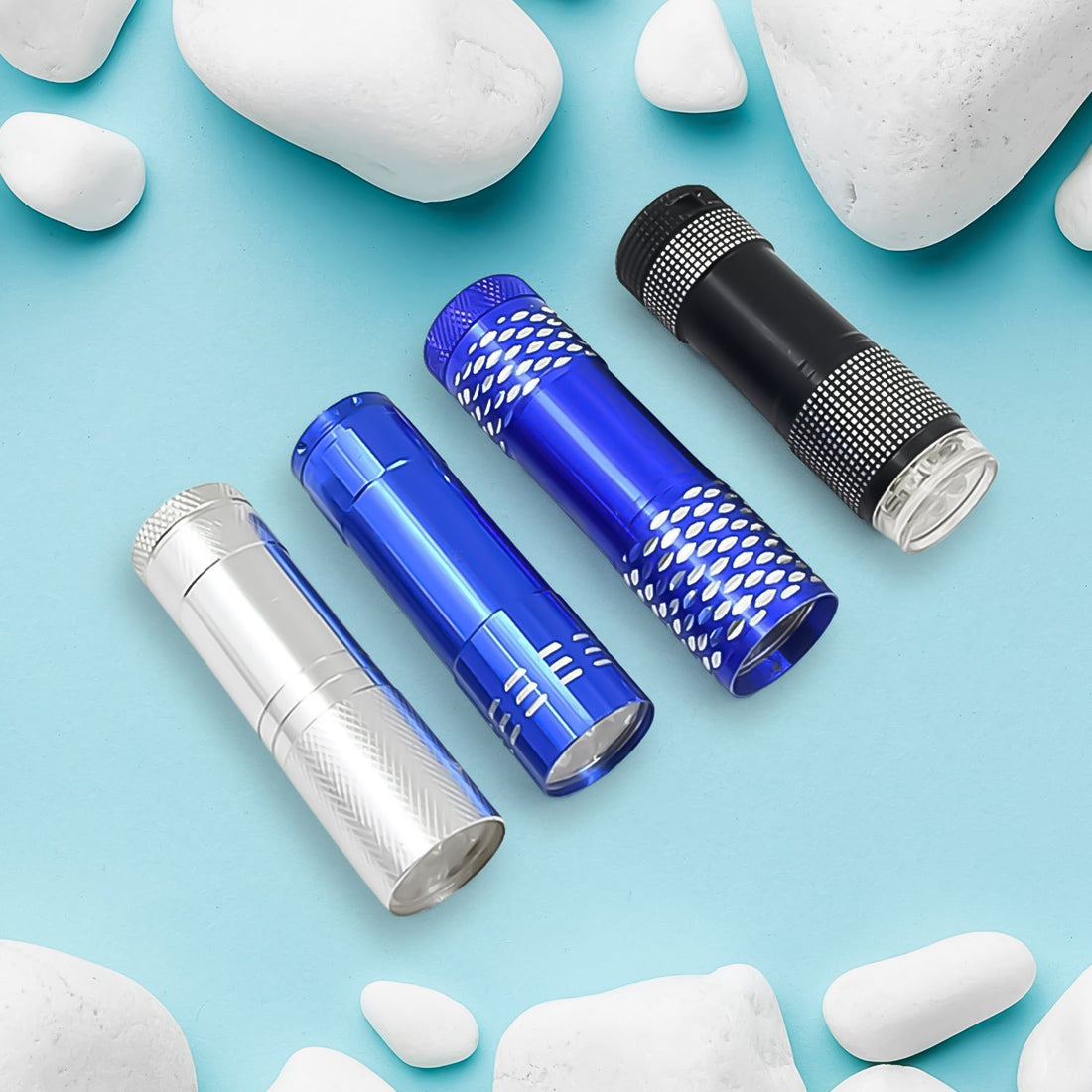 Portable Mini Torch, Super-Bright Mini 9 LED Bulb Pocket Torches - Torch Flashlight for Camping, Hiking, DIY, Travelling, Outdoors and More 3 Battery operated (Battery not included / 1 pc / Mix Color) - Shopmania Wholesale