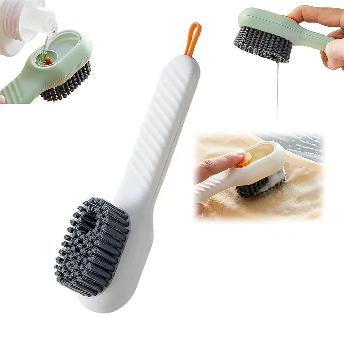 Multifunctional Scrubbing Brush with Liquid / Soap Dispenser, Cleaning Brush with Liquid / Soap Dispenser, Shoe Brush for Cleaning, Cloth Cleaning Brush with Handle Liquid Shoe Brush For Shoe Clothes (1 Pc) - Shopmania Wholesale