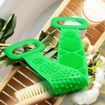 Silicone Body Back Scrubber Double Side Bathing Brush for Skin Deep Cleaning Massage, Dead Skin Removal (135 Gm | Big Size / 1pc) - Shopmania Wholesale