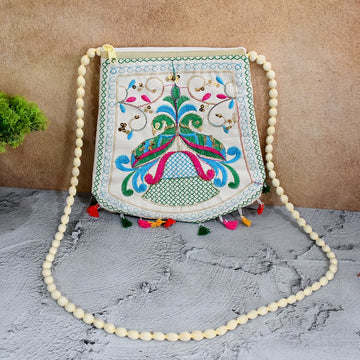 Handcrafted Cotton Embroidered Shoulder Bag / Purse for Girls & women (1 Pc / 9 Inch / Mix Desing) - Shopmania Wholesale