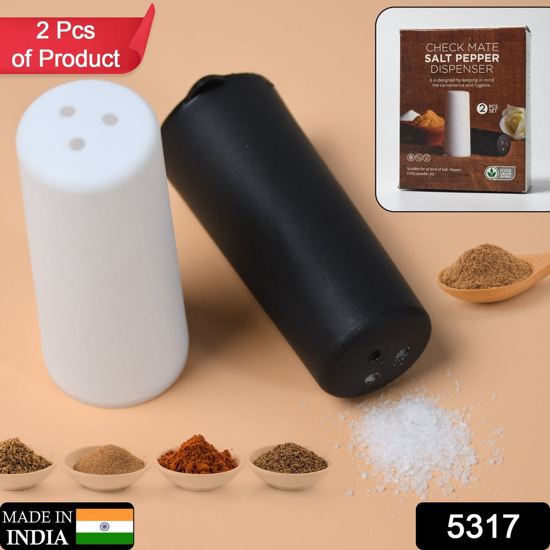 Salt and pepper dispenser set