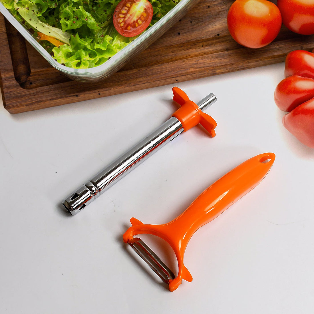 2 in 1 Kitchen Combo Lighter, Stainless Steel Durable Gas Lighter with Vegetable Cutter Peeler, For Kitchen Steel Gas Lighter (2 Pc Set) - Shopmania Wholesale
