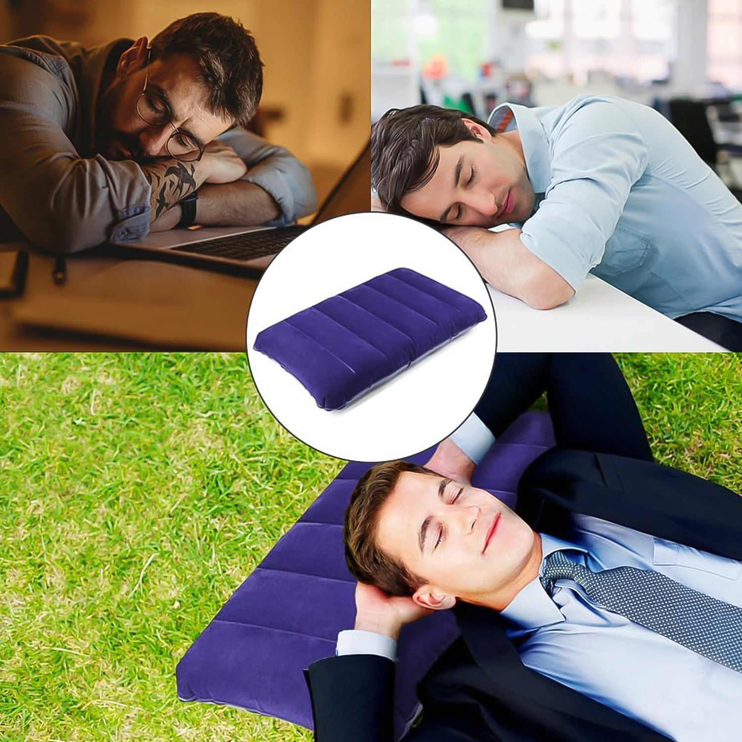 Velvet Air Inflatable Travel Pillow (Blue) - Shopmania Wholesale