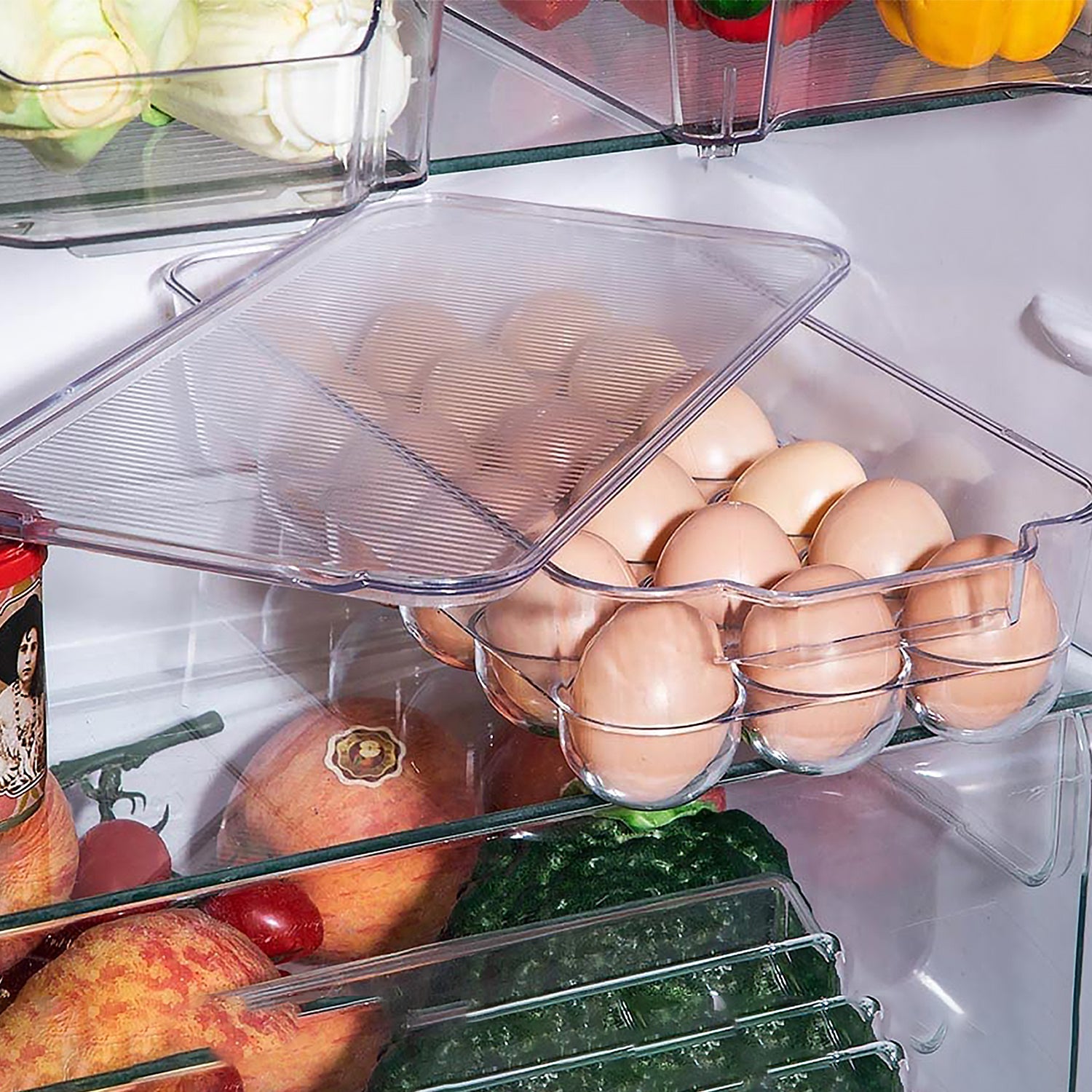 Plastic 18 Cavity Egg Storage Box Or Egg Trays For Refrigerator With Lid & Handles High Quality, Rectangular Egg Tray Box For 18 Egg (1 Pc) - Shopmania Wholesale