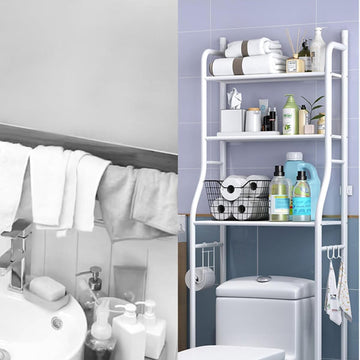 Multi-Layer The Toilet Storage Rack Metal | Bathroom Shelf Space Saving Organizer for Laundry Room Wash Basin Floor Stand - Shopmania Wholesale