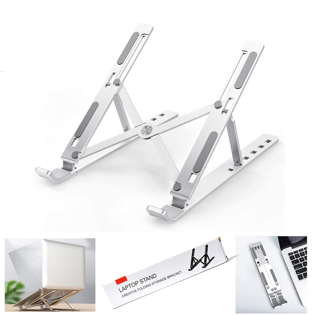 Laptop Stand for Desk | Metal Portable Laptop Stand, with 6 Adjustable Angles | Laptop Riser, Phone, and Tablet Stand | Compatible for All Laptop your brand