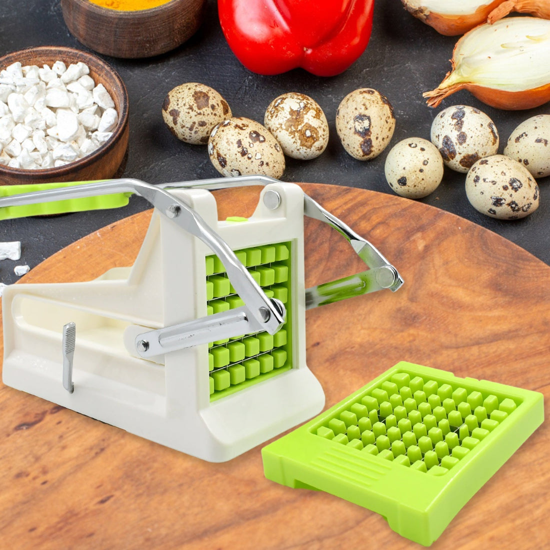 French Fry Cutter, Great with Vegetables, Potato Fries Cutter Professional Vegetable Cutter Stainless Steel Cutter Potato, Onions, Carrots, Cucumbers, Fruits Potato Cutter (1 pc) - Shopmania Wholesale