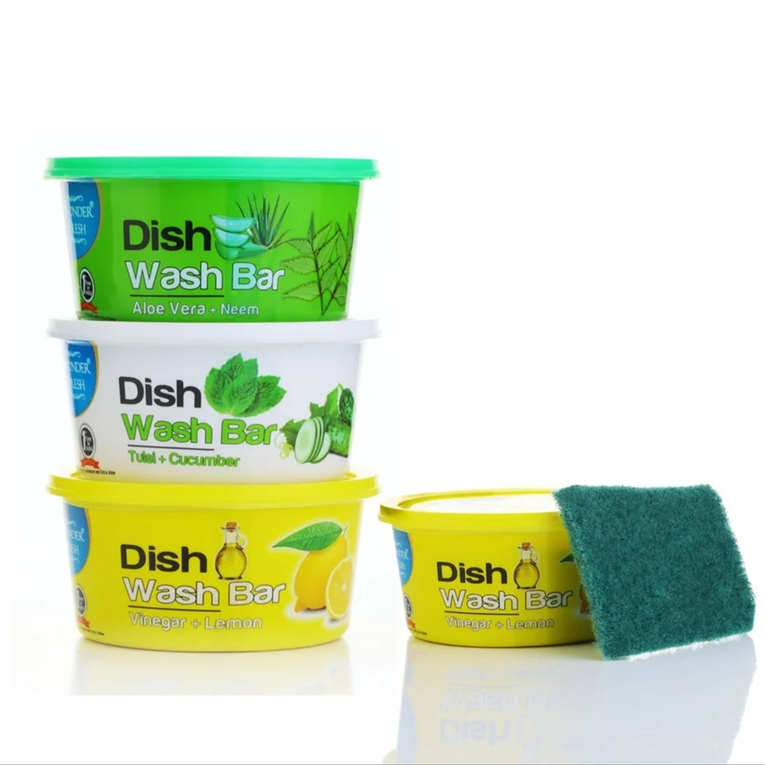 Fresh Mix Flavor Round Dishwash Bar With Super Scrubber Free Complete Dishwashing Solution, Tough Stains Remover (350 Gm) - Shopmania Wholesale