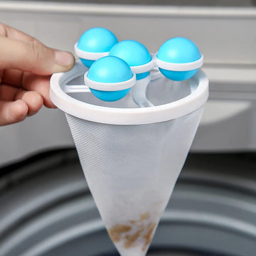 Laundry Ball Floating Pet Fur Lint Hair Catcher Household Reusable Washing Machine Floating Lint Mesh Bag Hair Filter Net Pouch Washing Lint Hair Remover Net, Mesh Bag Dryer (1 Pc) - Shopmania Wholesale
