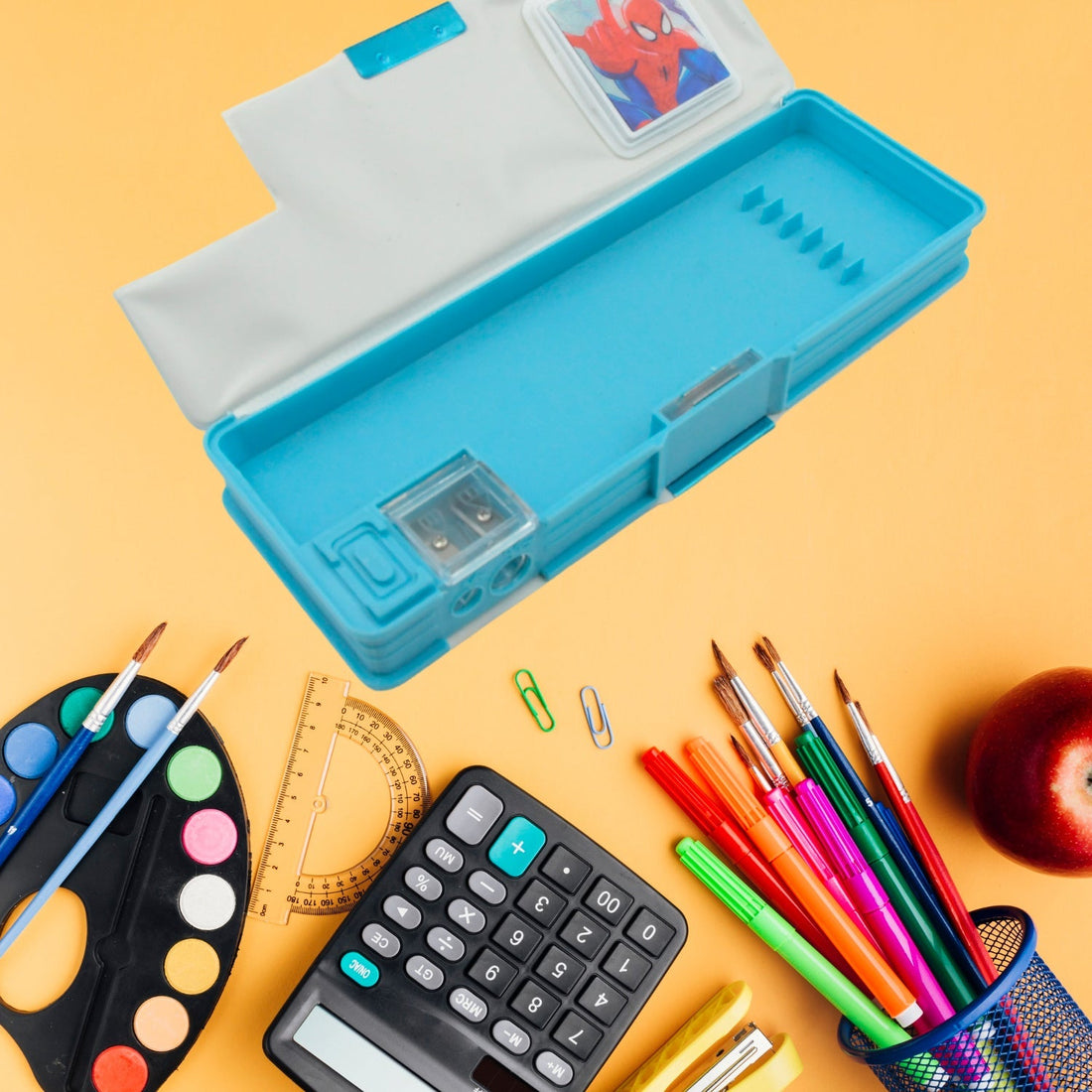 Cartoon Multi-functional Geometry Box with Calculator & Double Sharpener your brand