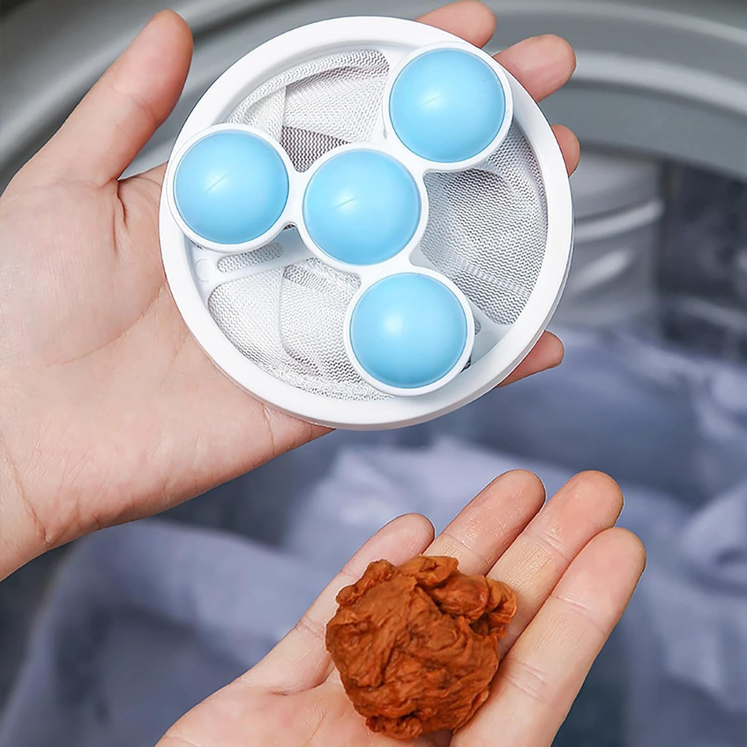 Laundry Ball Floating Pet Fur Lint Hair Catcher Household Reusable Washing Machine Floating Lint Mesh Bag Hair Filter Net Pouch Washing Lint Hair Remover Net, Mesh Bag Dryer (1 Pc) - Shopmania Wholesale
