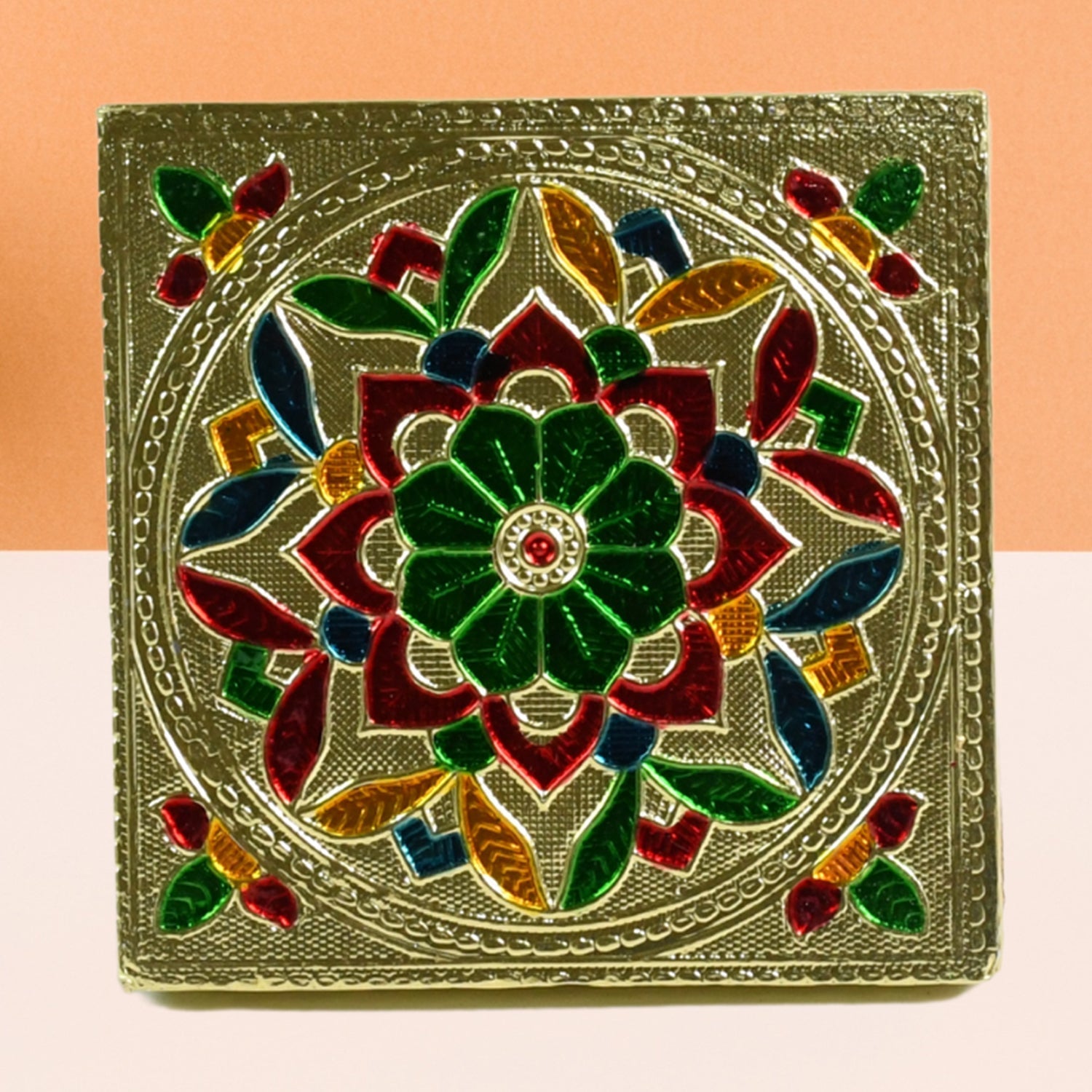 Handicraft Wood Chowki for Pooja , Wooden Bajot for Sitting, Multipurpose Stool (Multi color) (1 Pc) your brand