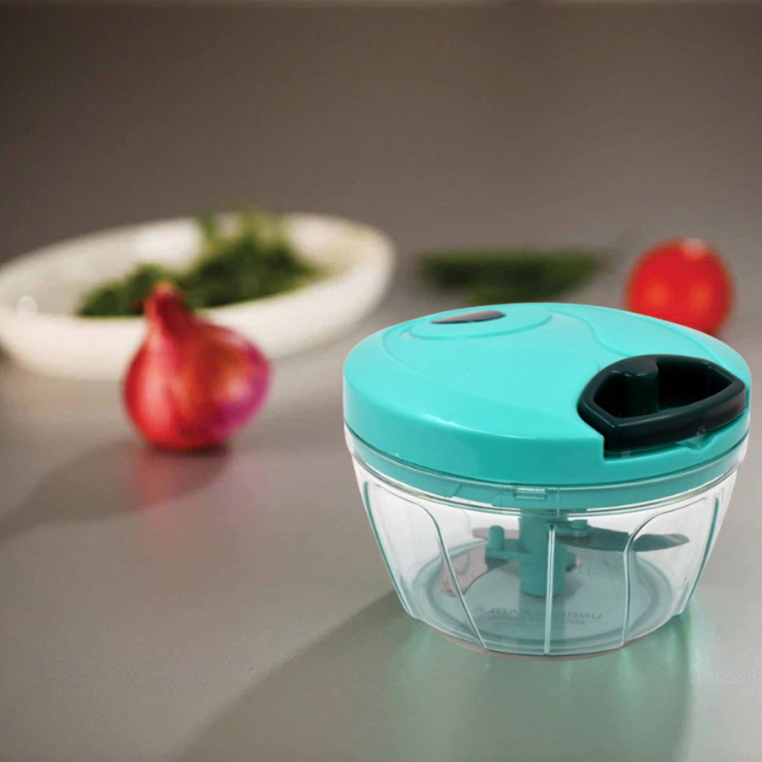 Handy Mini Plastic Vegetable Chopper Cutter, Onion Chopper Vegetables for Kitchen Accessories with 3 Blades - Shopmania Wholesale