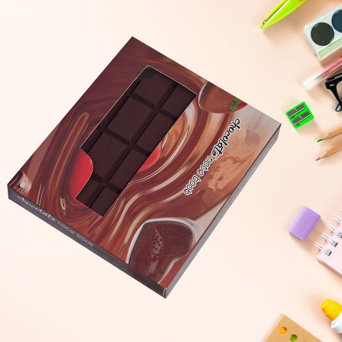 Small Chocolate Scented Diary Memo Notebook in Rectangular Chocolate Bite Shape with Original Chocolate Smell Personal Pocket Diary, Dairy book with Plain Pages for Kids your brand