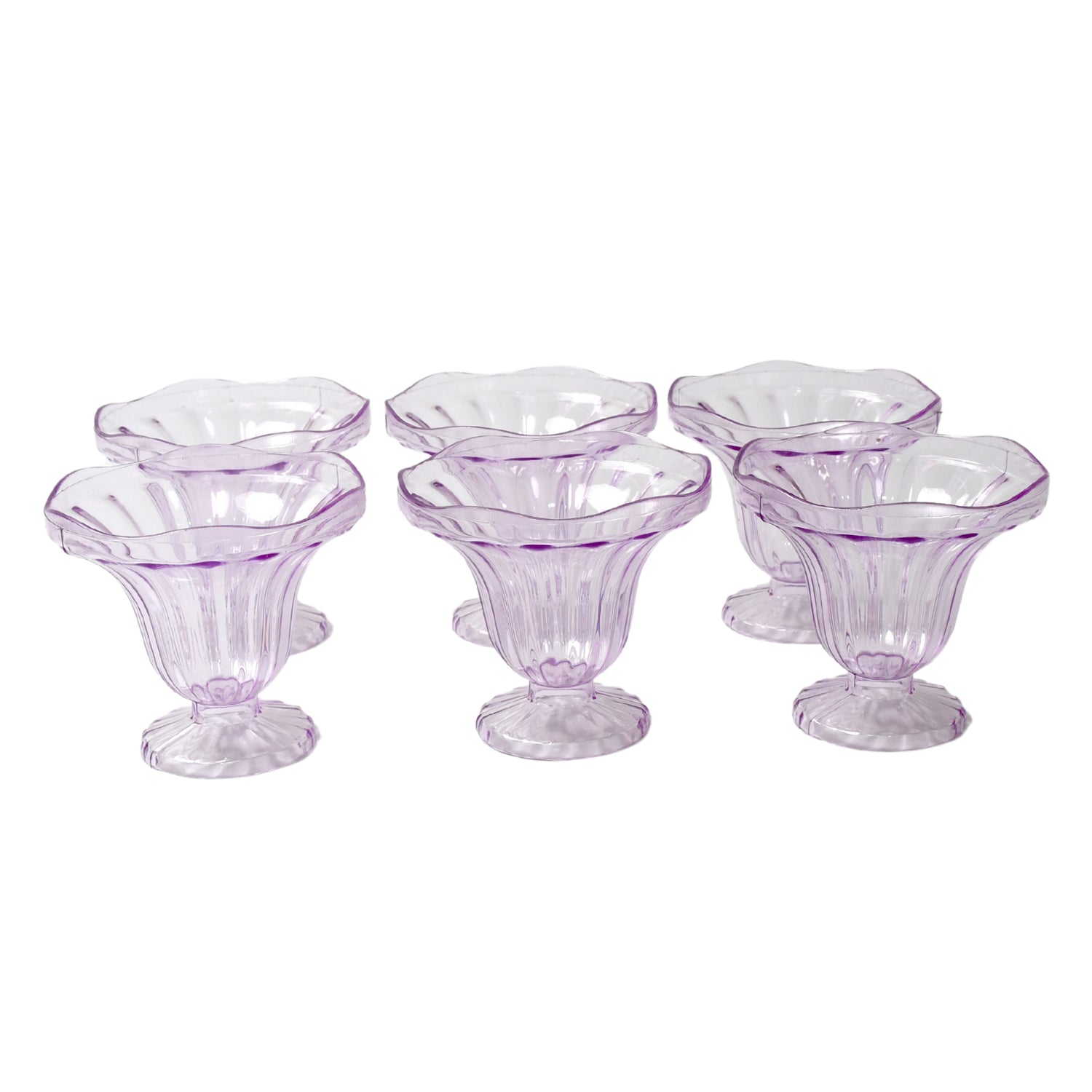 Crystal Plastic Ice-Cream Bowl, Home & Kitchen Serving Platter or Dessert Cup for Sundae, Sweets, Snacks, Fruit, Pudding, Nuts or Dip, Serving Bowls (Crystal Cups, Set of 6) your brand
