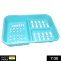 Three-in-one plastic soap holder, convenient for bathroom organization.