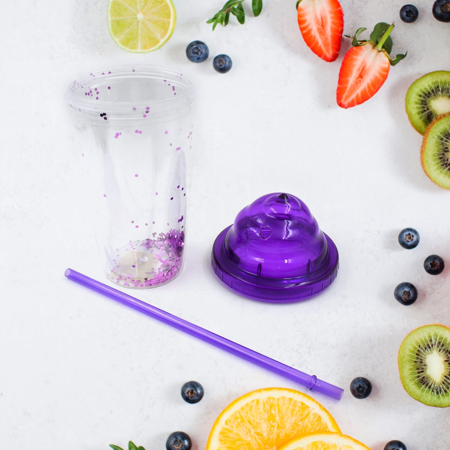 High Quality Plastic Creative Cold Drink Cup / Tumble, Reusable Tea Coffee Tumbler with Lid and Straw, Double Wall Plastic Drinking Sport Bottle, Travel Tumbler (1 Pc / Mix Color) - Shopmania Wholesale