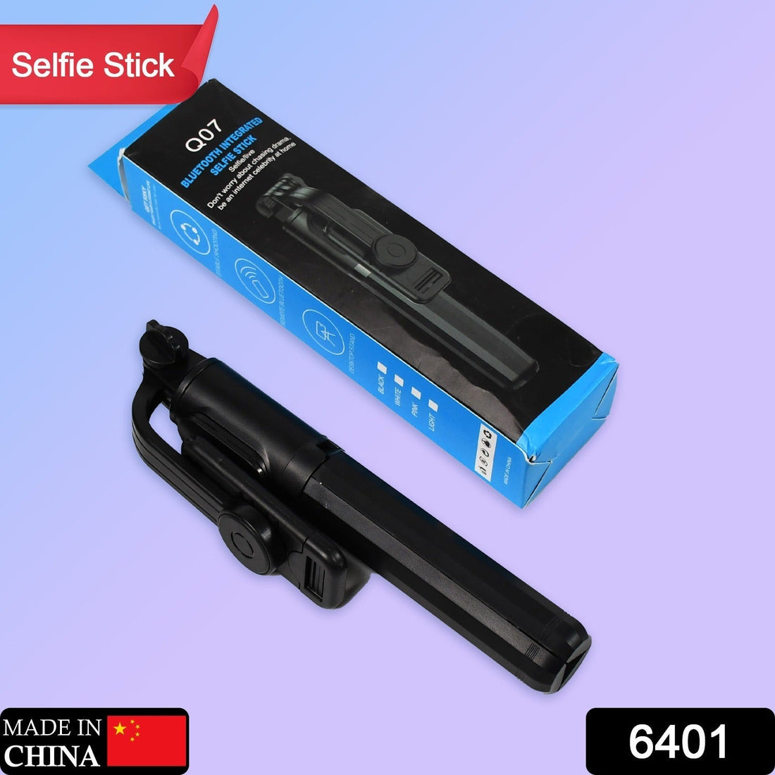 Bluetooth selfie stick extended with phone holder