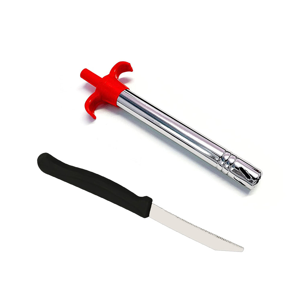 Stainless Steel Electronic Gas Lighter and Knife (2 in 1) your brand