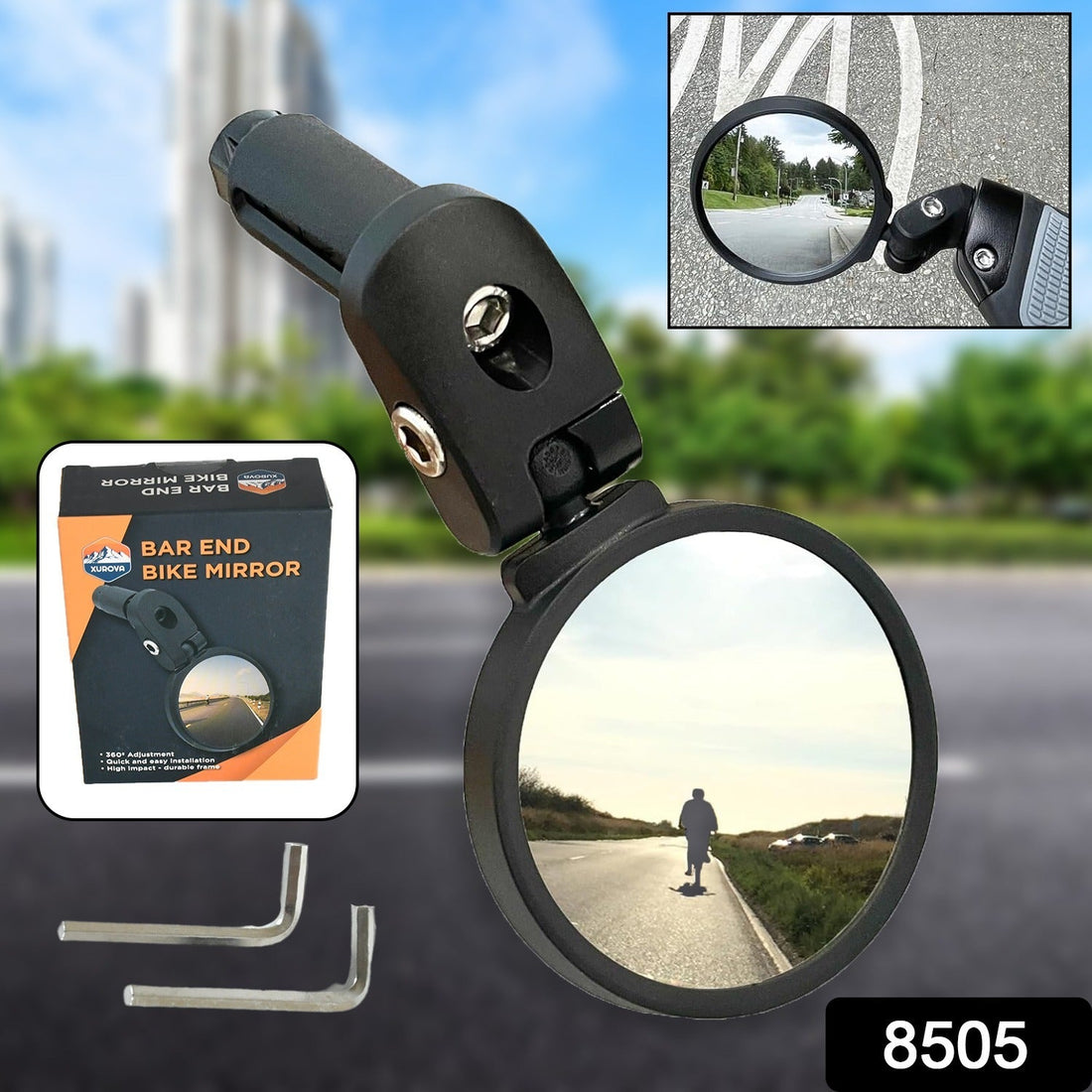 Bar End Bike Mirror, Safe Rearview Mirror 360° Rotatable & Foldable Safety Bicycle Rear View Mirror, Mirror Durable Bike Mirror (1 Pc) - Shopmania Wholesale