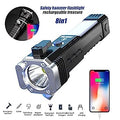Portable 3w Rechargeable Torch LED Flashlight Long Distance Beam Range, Hammer and Strong Magnets, Window Glass and Seat Belt Cutter 4 Modes for Car Camping Hiking Indoor Outdoor - Shopmania Wholesale