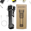 Portable 3w Rechargeable Torch LED Flashlight Long Distance Beam Range, Hammer and Strong Magnets, Window Glass and Seat Belt Cutter 4 Modes for Car Camping Hiking Indoor Outdoor - Shopmania Wholesale