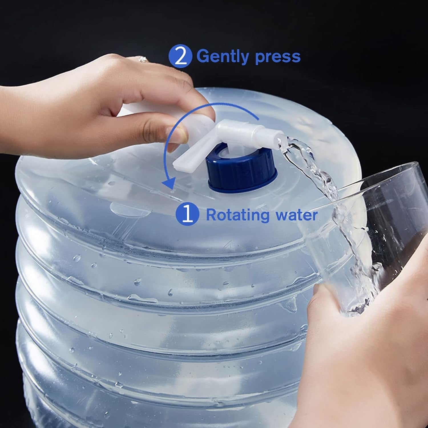 Outdoor Camping Collapsible Portable Water Container with Carry Handle Tap Valve Large Food Grade - Shopmania Wholesale