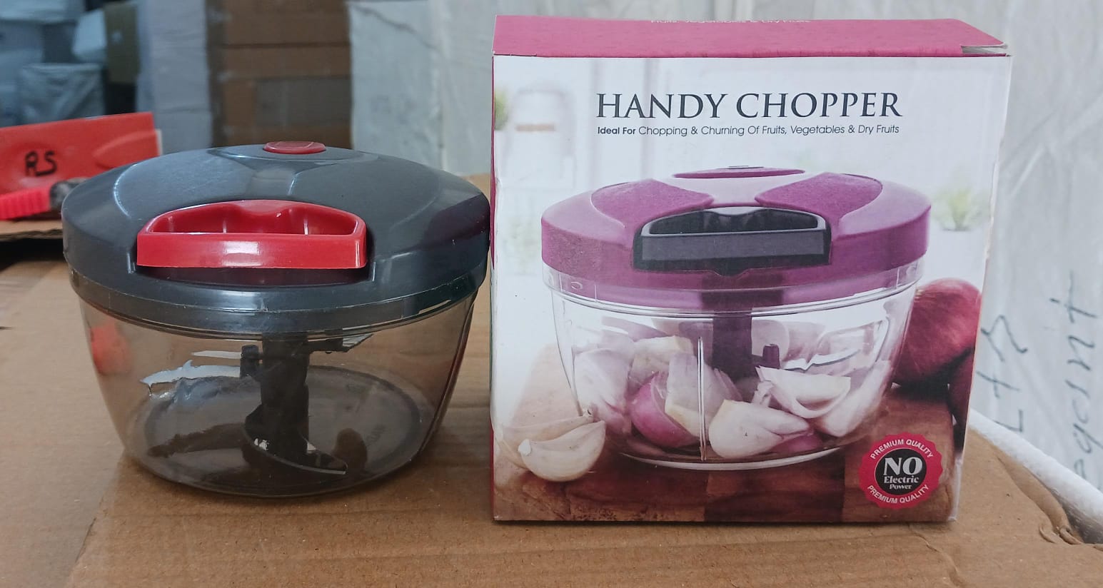 Handy Mini Plastic Vegetable Chopper Cutter, Onion Chopper Vegetables for Kitchen Accessories with 3 Blades - Shopmania Wholesale