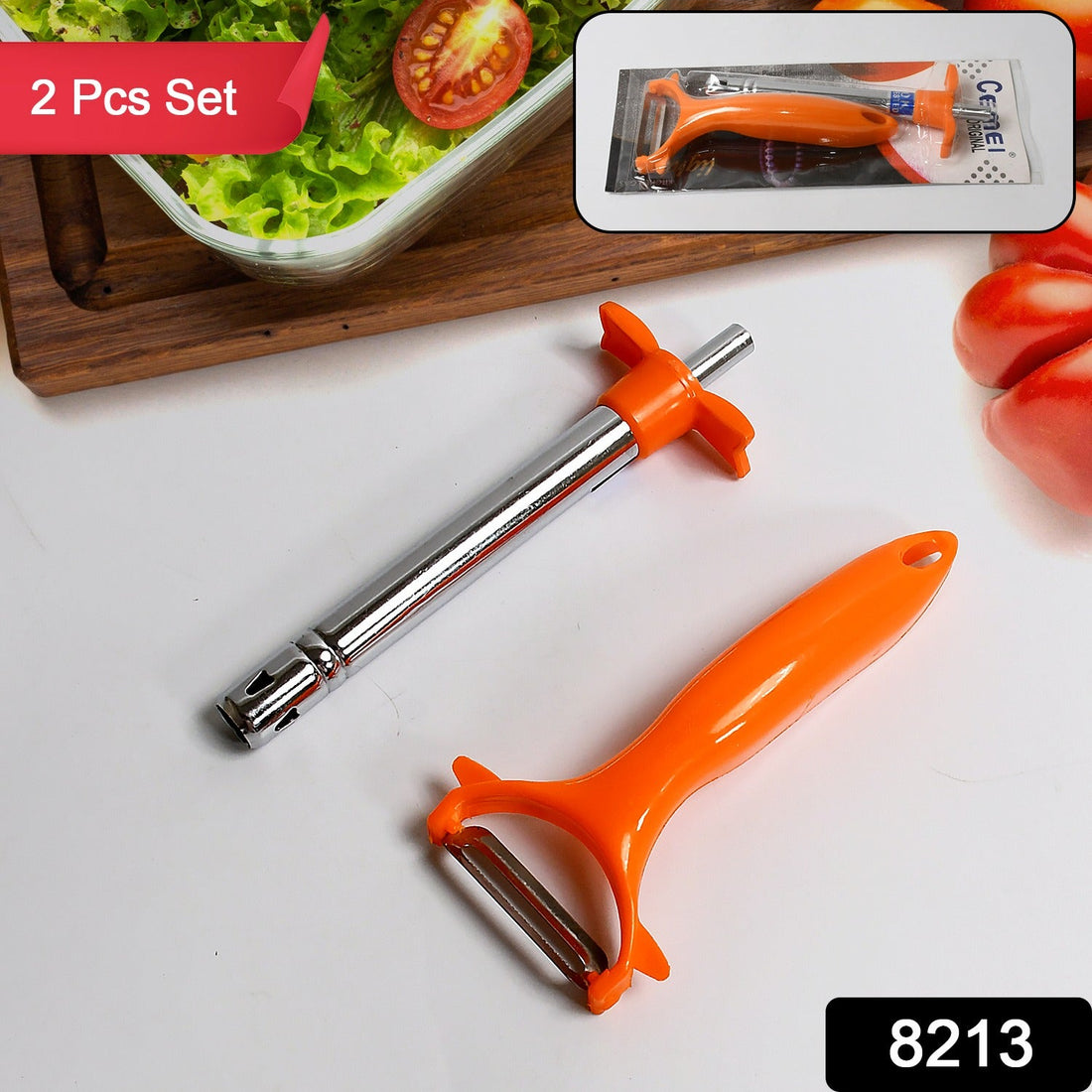 2 in 1 Kitchen Combo Lighter, Stainless Steel Durable Gas Lighter with Vegetable Cutter Peeler, For Kitchen Steel Gas Lighter (2 Pc Set) - Shopmania Wholesale