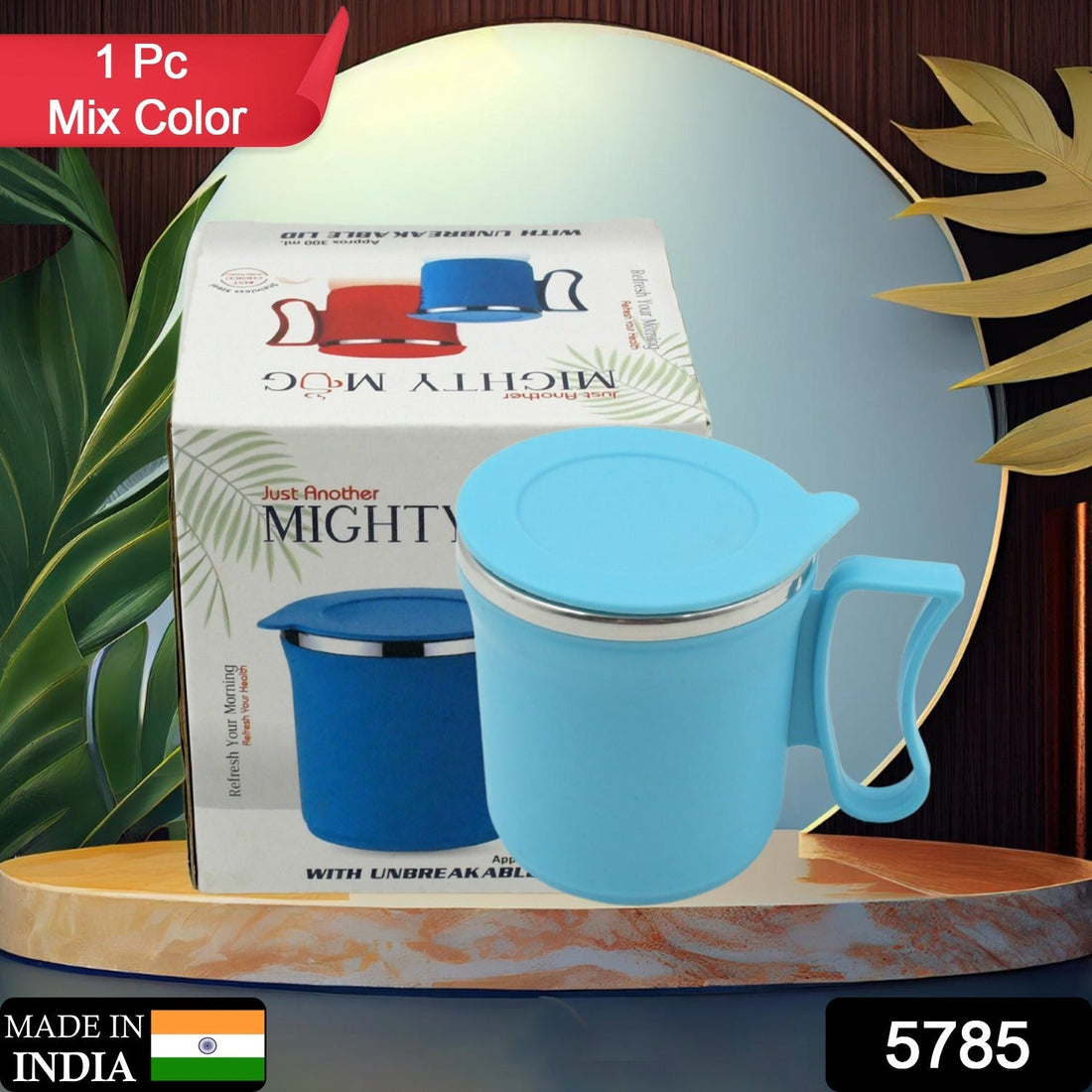 Stainless steel mug with leakproof lid