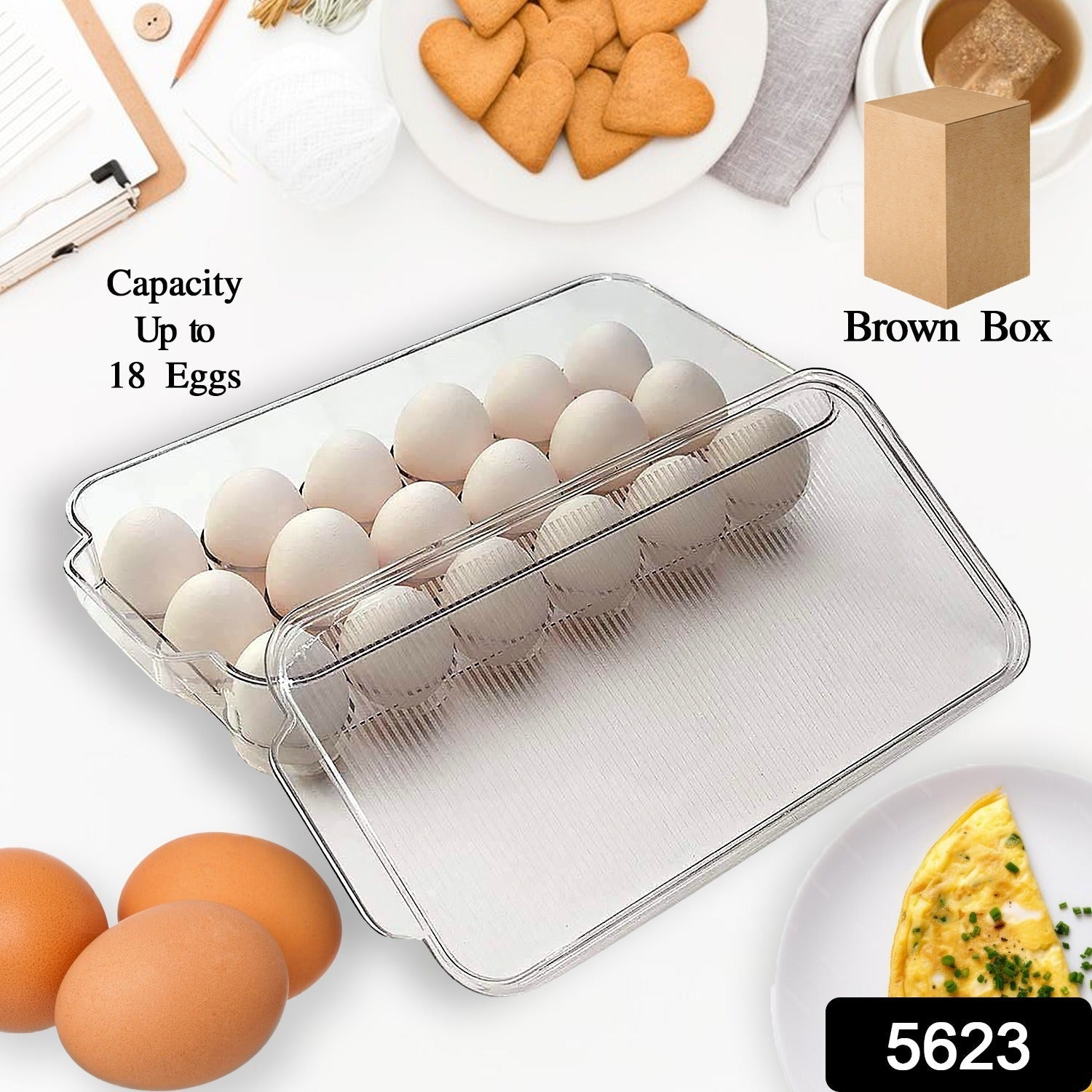 Plastic 18 Cavity Egg Storage Box Or Egg Trays For Refrigerator With Lid & Handles High Quality, Rectangular Egg Tray Box For 18 Egg (1 Pc) - Shopmania Wholesale