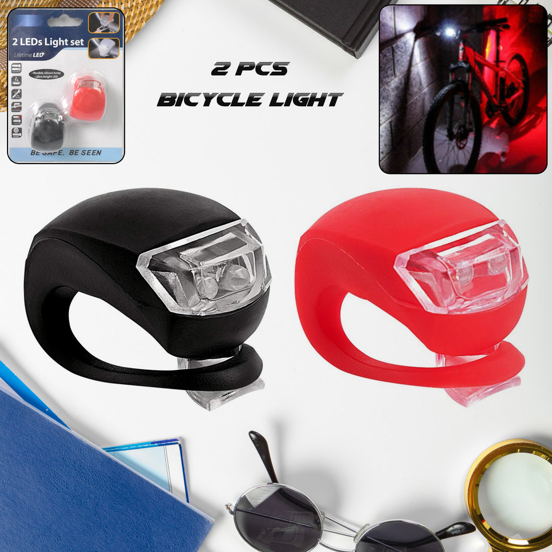 Silicone Led Bike Light Set (2 Pcs Set) - Shopmania Wholesale