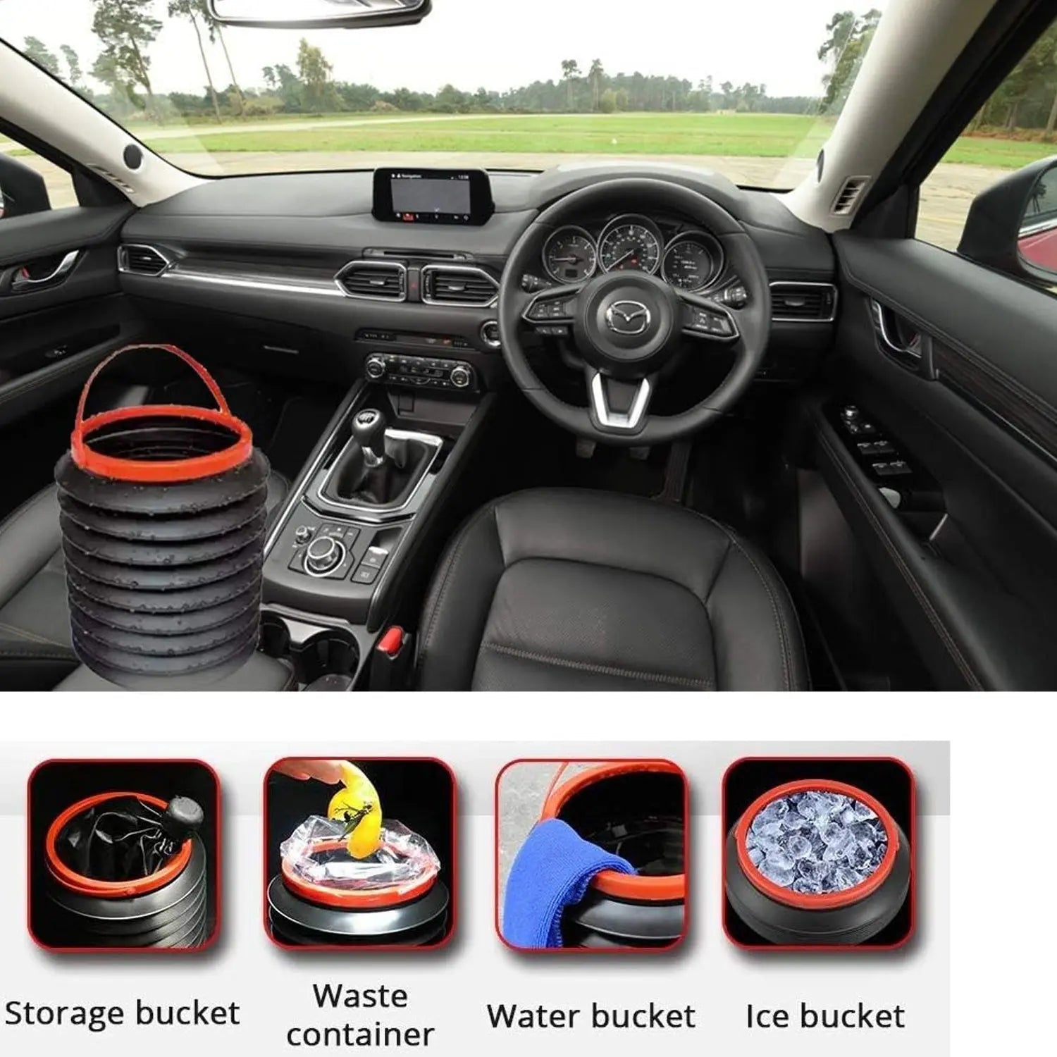 Foldable Storage Bucket, Water Container & Dustbin Multiuse Bucket For Home, Car & Kitchen Use Bucket your brand