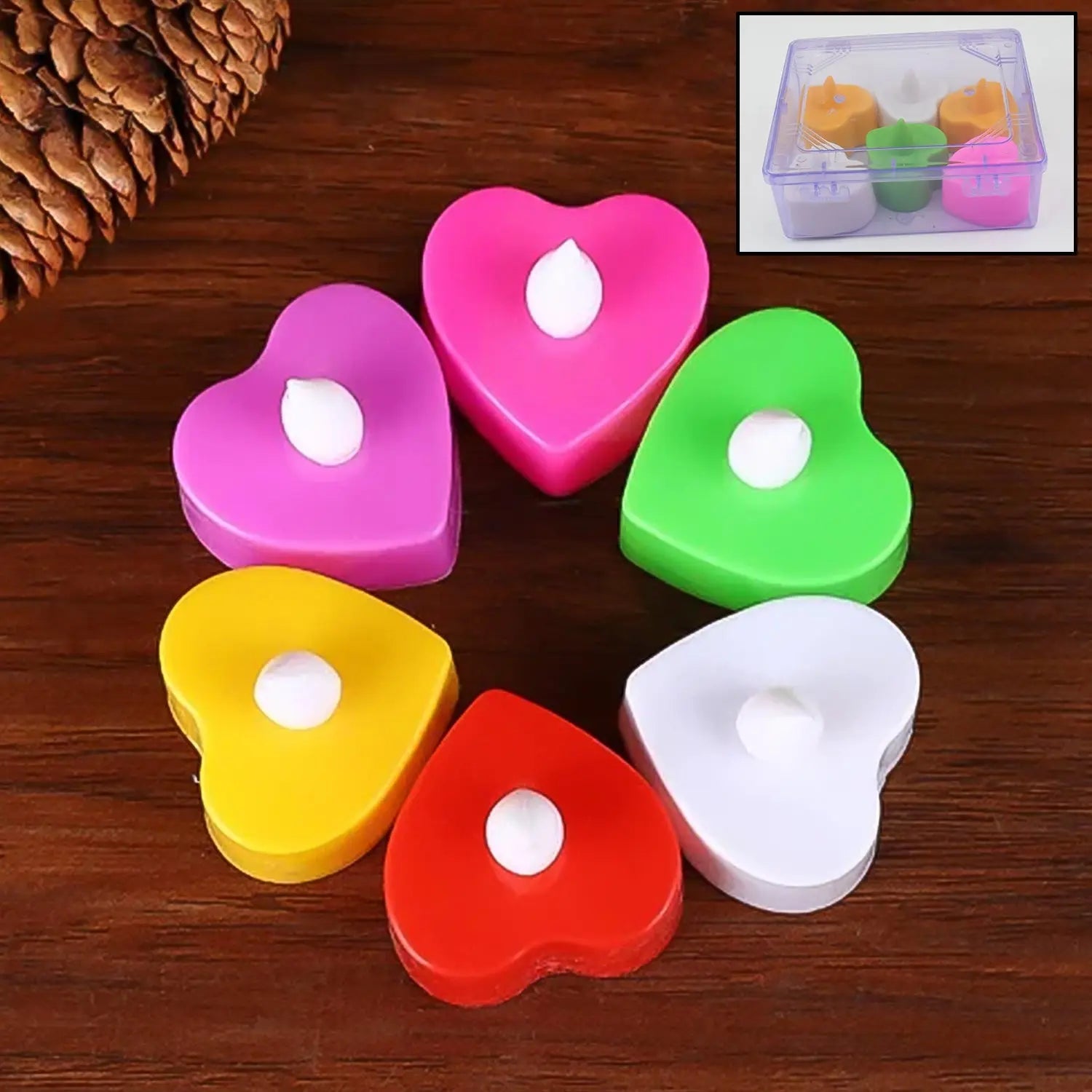 LED Tealights, Smokeless Plastic Decorative Candles (Pack Of 6 / Multicolor) your brand