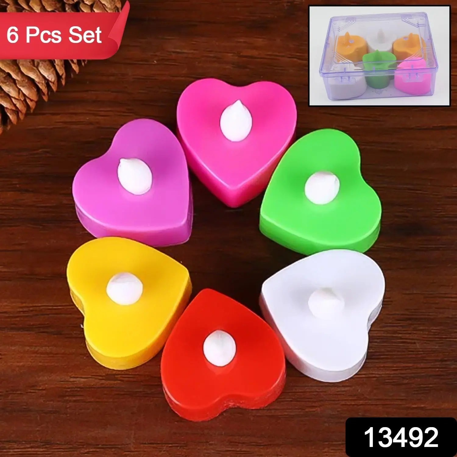 LED Tealights, Smokeless Plastic Decorative Candles (Pack Of 6 / Multicolor) your brand