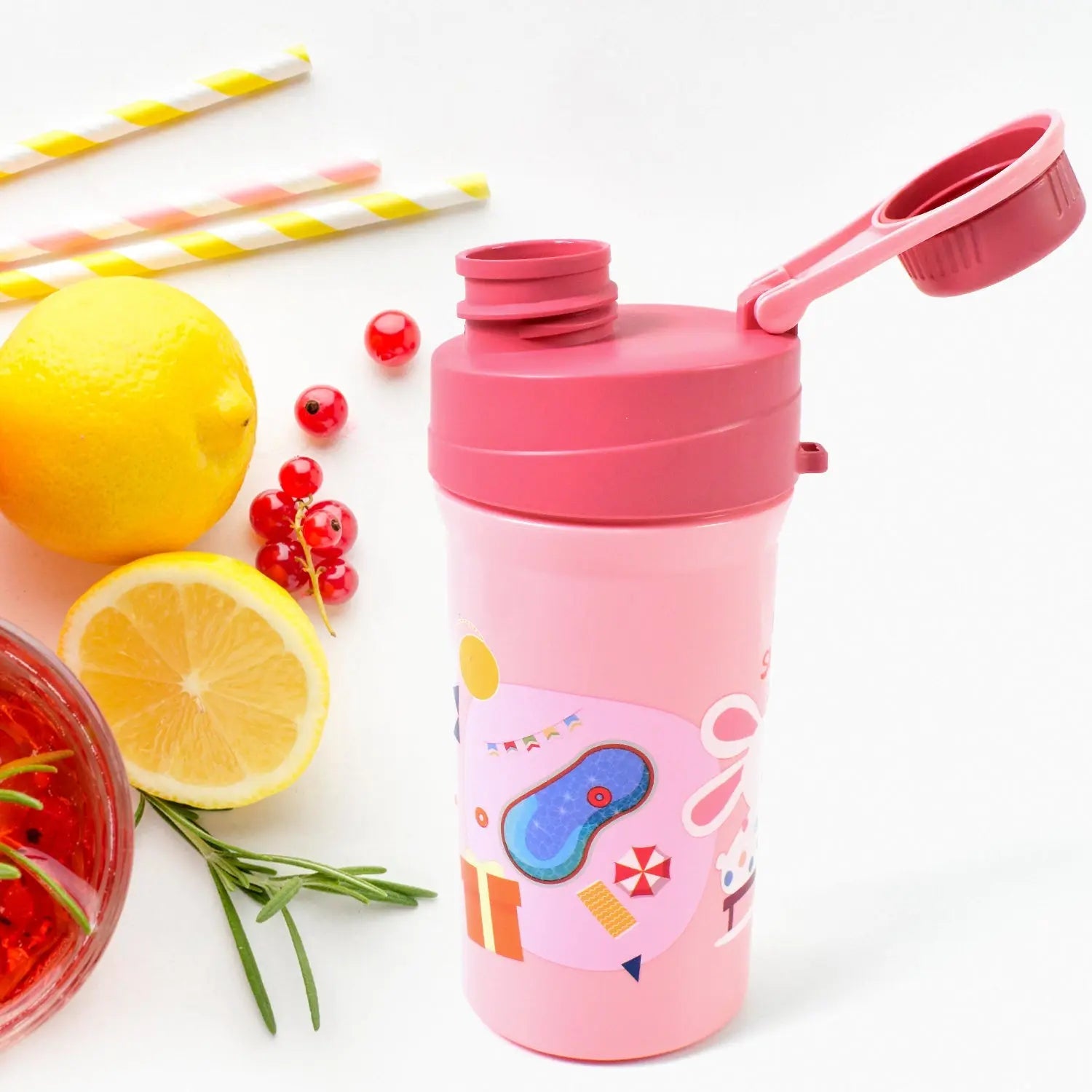 Plastic Lunch Box Leak Proof 2 Compartment with Bottle and Fork (1 Set / Mix Color) your brand