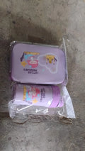 Plastic Lunch Box Leak Proof 2 Compartment with Bottle and Fork (1 Set / Mix Color) your brand