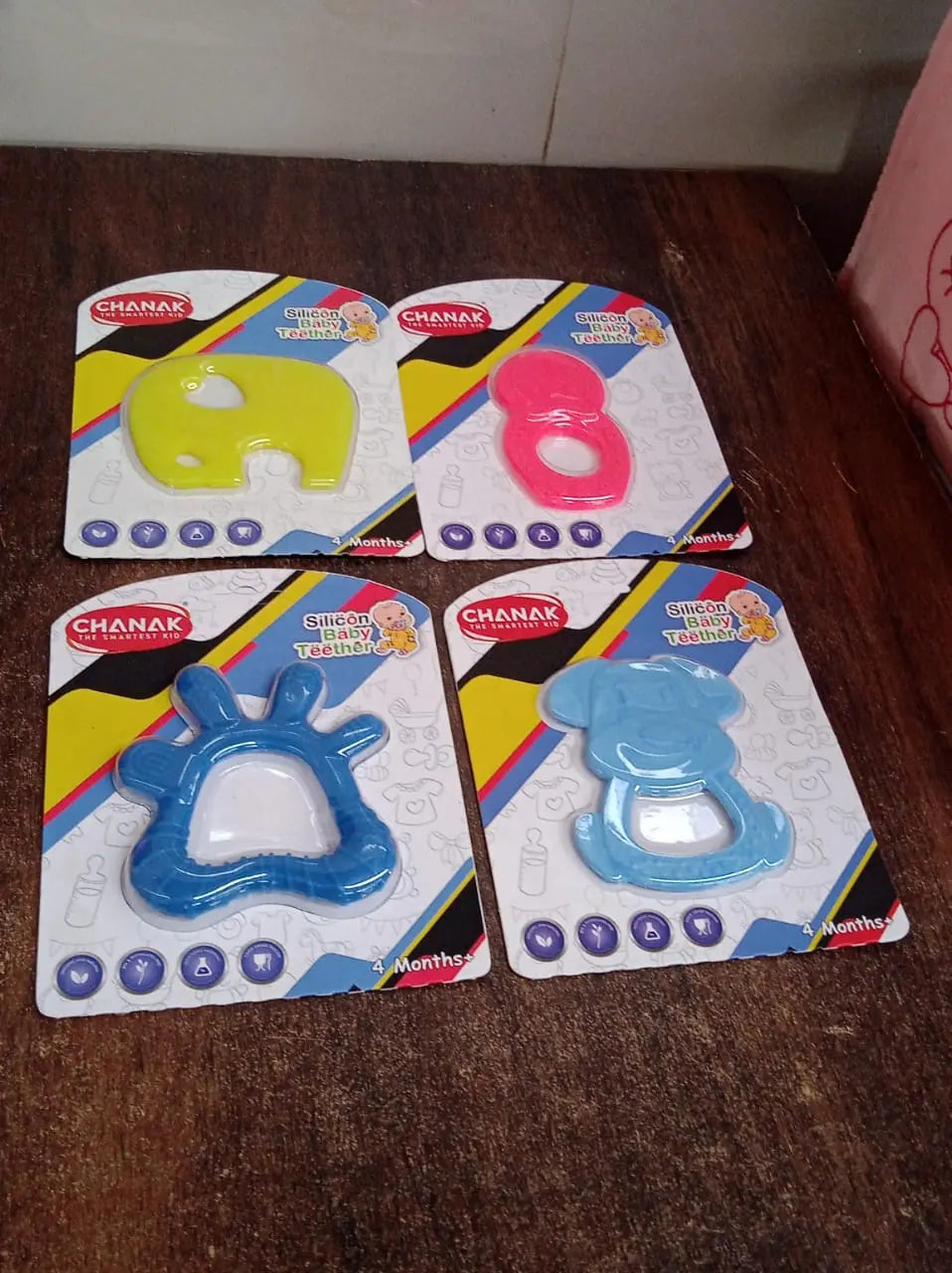 Silicone Baby Teether Pack of 1 (Mix Design & Color) your brand