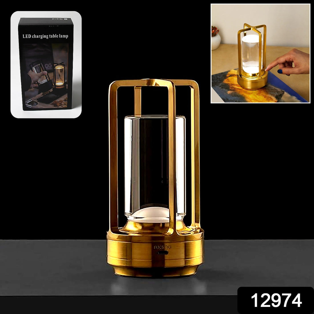 Crystal Lantern Lamp, Crystal Lantern Table Lamp, 3 Colors Rechargeable Cordless Led Lights for Restaurant / Bedroom Lights (1 Pc) - Shopmania Wholesale