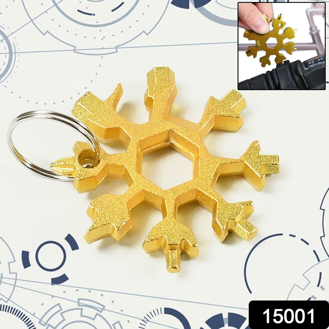 Durable & Portable 18 in 1 Snowflake Multi-Tool, Snowflake Bottle Opener Flat Phillips Screwdriver Kit Wrench your brand