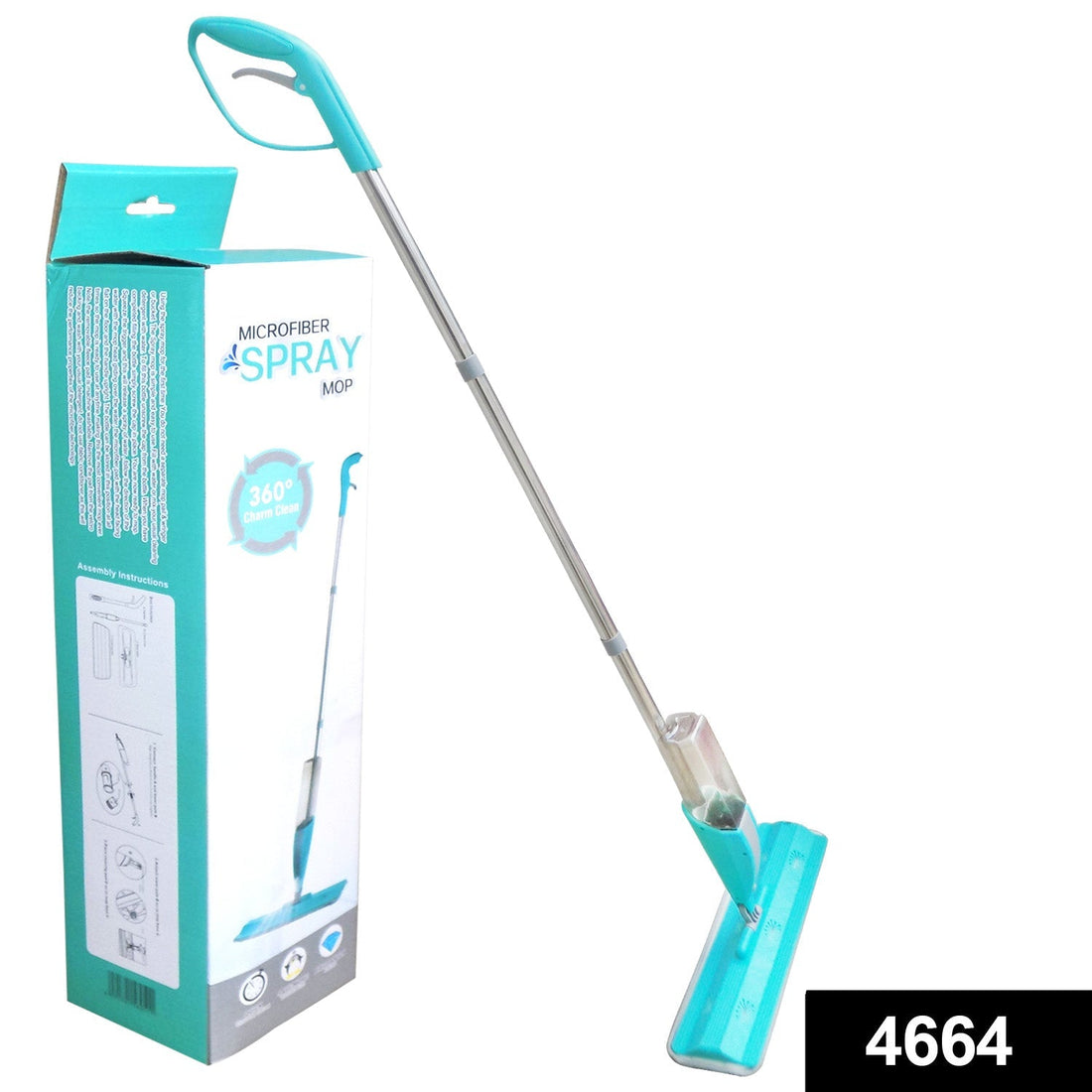 360-degree spray mop with washable cleaning pad