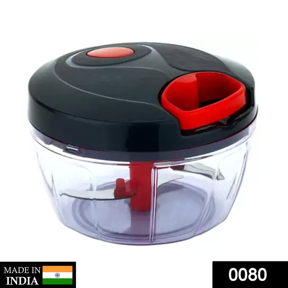 Compact manual food chopper for vegetables and fruits