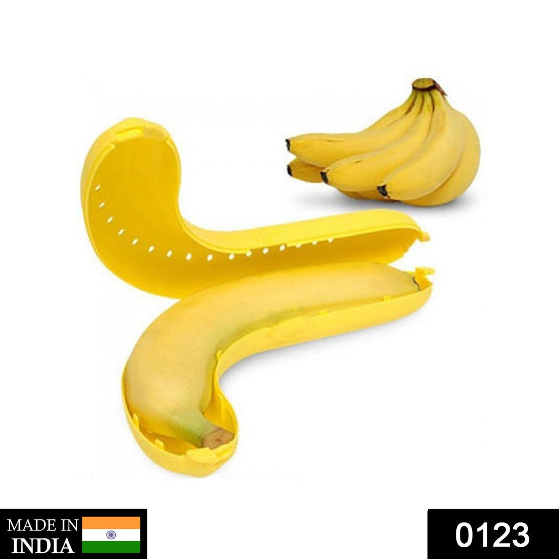 Yellow banana case lunch box, fun design.