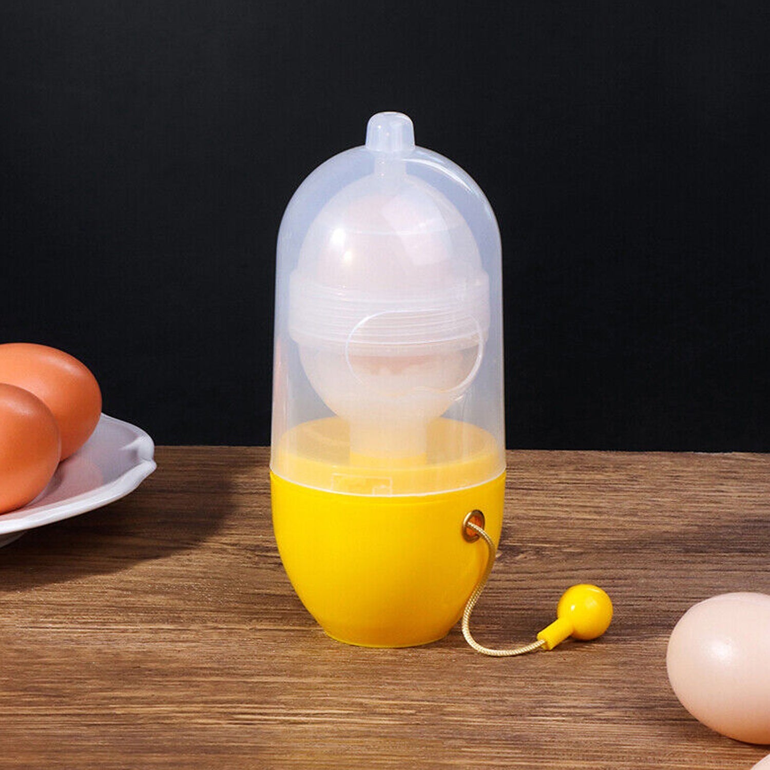 MANUAL EGG PULLER SCRAMBLER HOUSEHOLD WHITE EGG YOLK MIXER KITCHEN TOOL MIX MANUAL SCRAMBLER CONVENIENT WITHOUT BREAKING EGGS. your brand