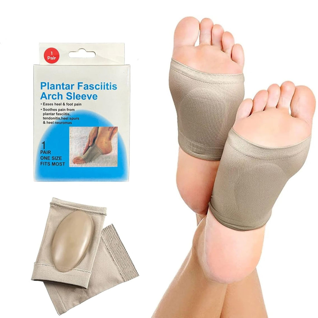 Foot Arch Support for Men & Women | Medial Arch Support for Flat Feet Correction Sleeve with Cushion | Plantar Fasciitis Leg Foot Pain Relief Product | Foot Care for Orthopedic Shoes Slippers, (1 Pair) your brand