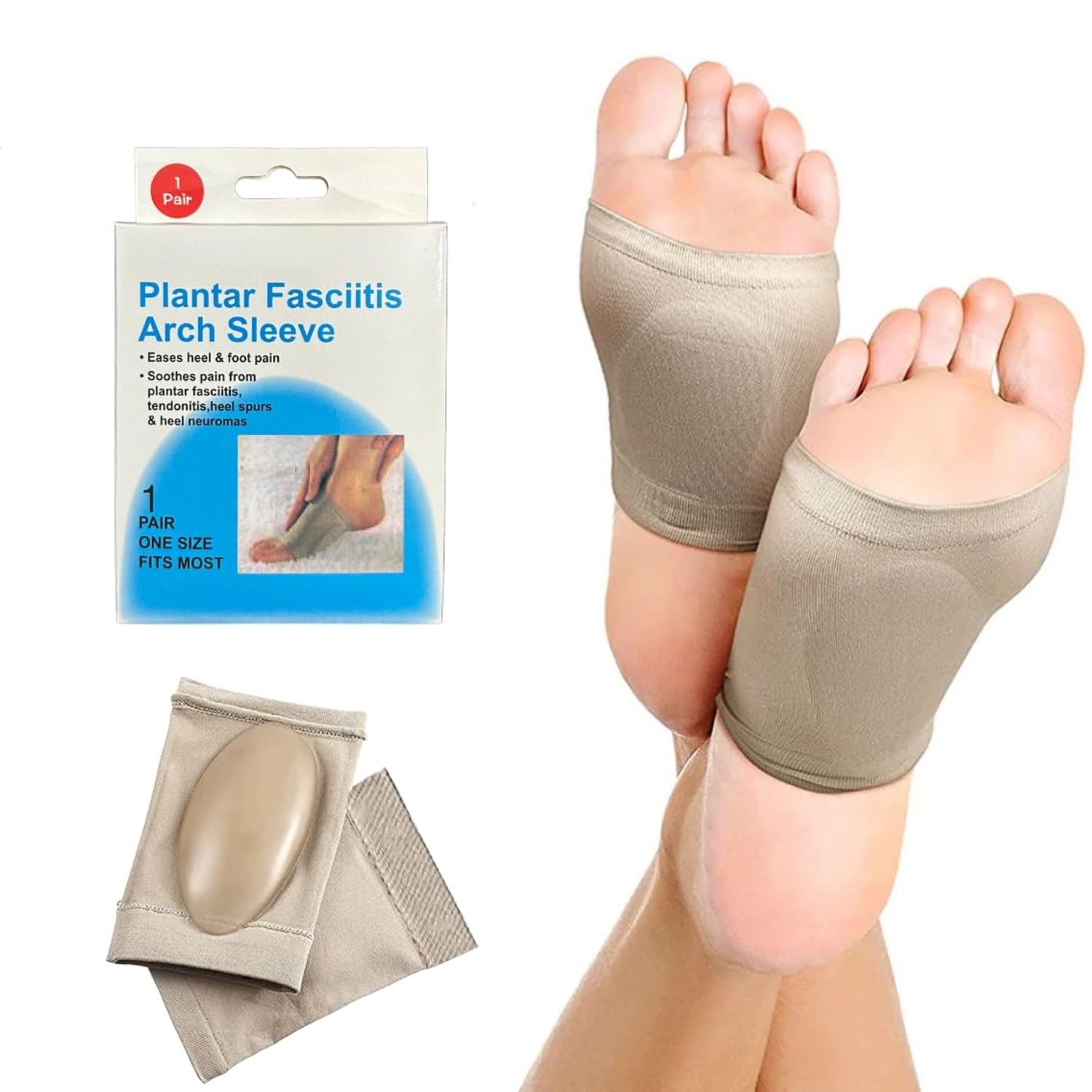Foot Arch Support for Men & Women | Medial Arch Support for Flat Feet Correction Sleeve with Cushion | Plantar Fasciitis Leg Foot Pain Relief Product | Foot Care for Orthopedic Shoes Slippers, (1 Pair) your brand