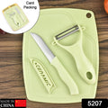 Plastic Kitchen Peeler - Green & Classic Stainless Steel 3-Piece Knife Set Combo your brand