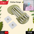 Plastic 7-in-1 Multifunction Retractable Wall-Mounted Pull-Out Hanger Rack Without Punching Hooks Up for Kitchen Bathroom - Shopmania Wholesale