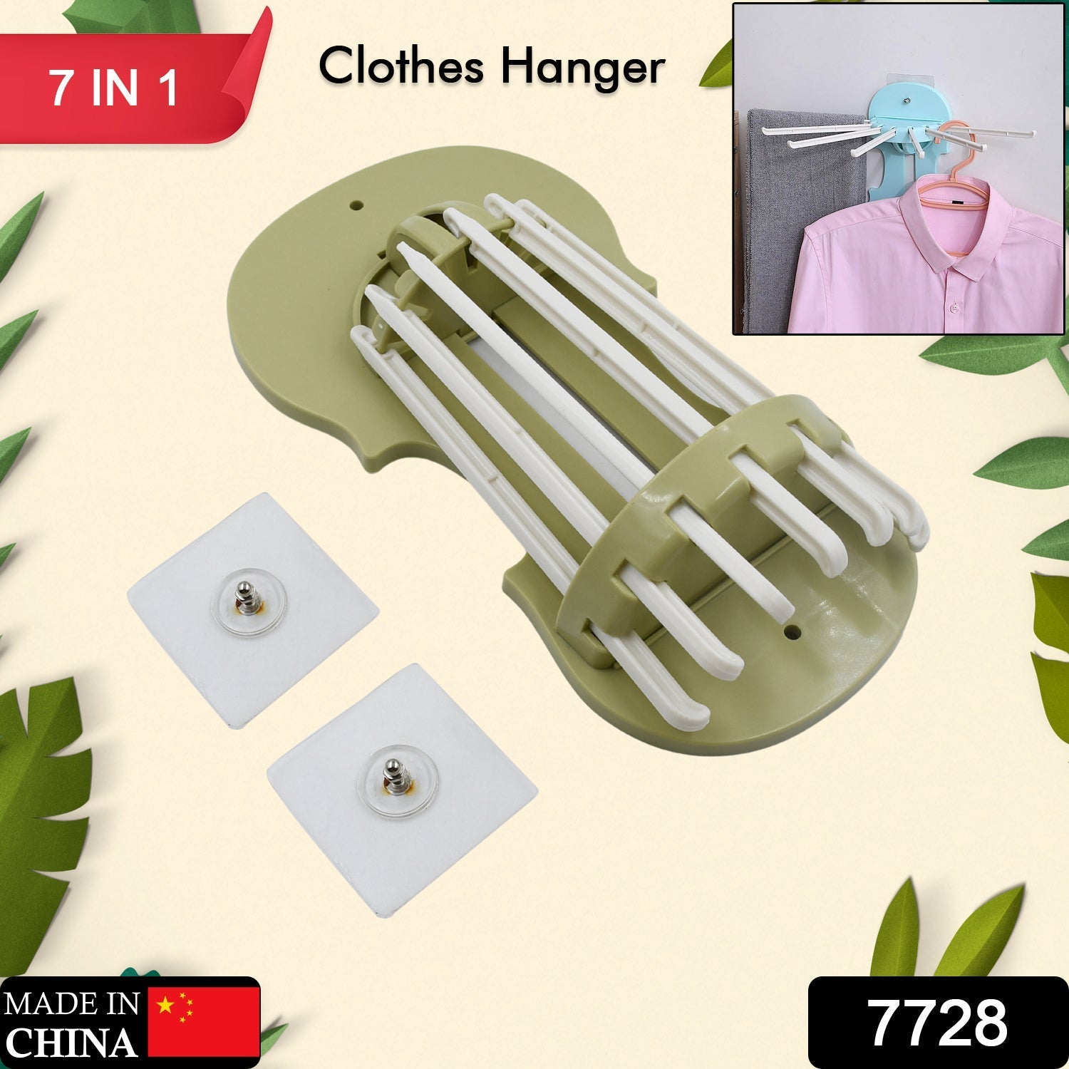 Plastic 7-in-1 Multifunction Retractable Wall-Mounted Pull-Out Hanger Rack Without Punching Hooks Up for Kitchen Bathroom - Shopmania Wholesale